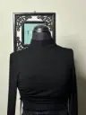 Black Backless Full Seeleves Mock Neck Top