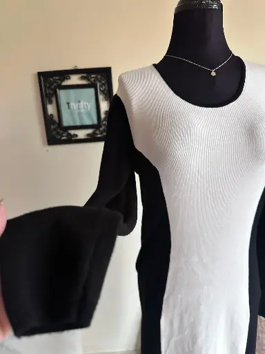 Colorblock Long Sleeve Bodycon Sweater Dress
