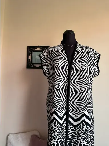 Long Zebra Pattern Cardigan