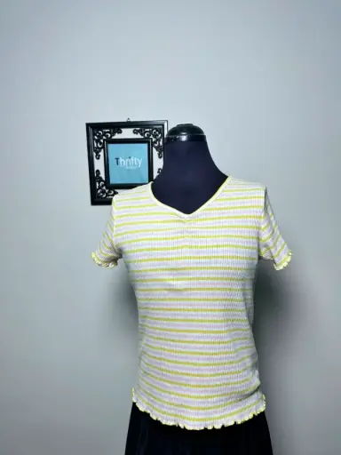 Yellow Pink Striped Tee