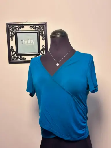 Teal V-neck Wrap Top